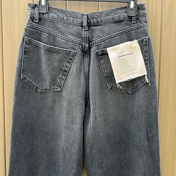 Triarchy Baggy Denim Jeans sz 27  Button Fly Charcoal Wash Hip Hop High Rise New - Picture 8 of 14
